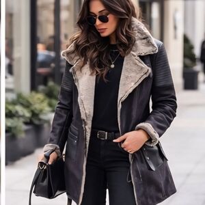 Mark New York By Andrew Marc Faux Shearling Coat.